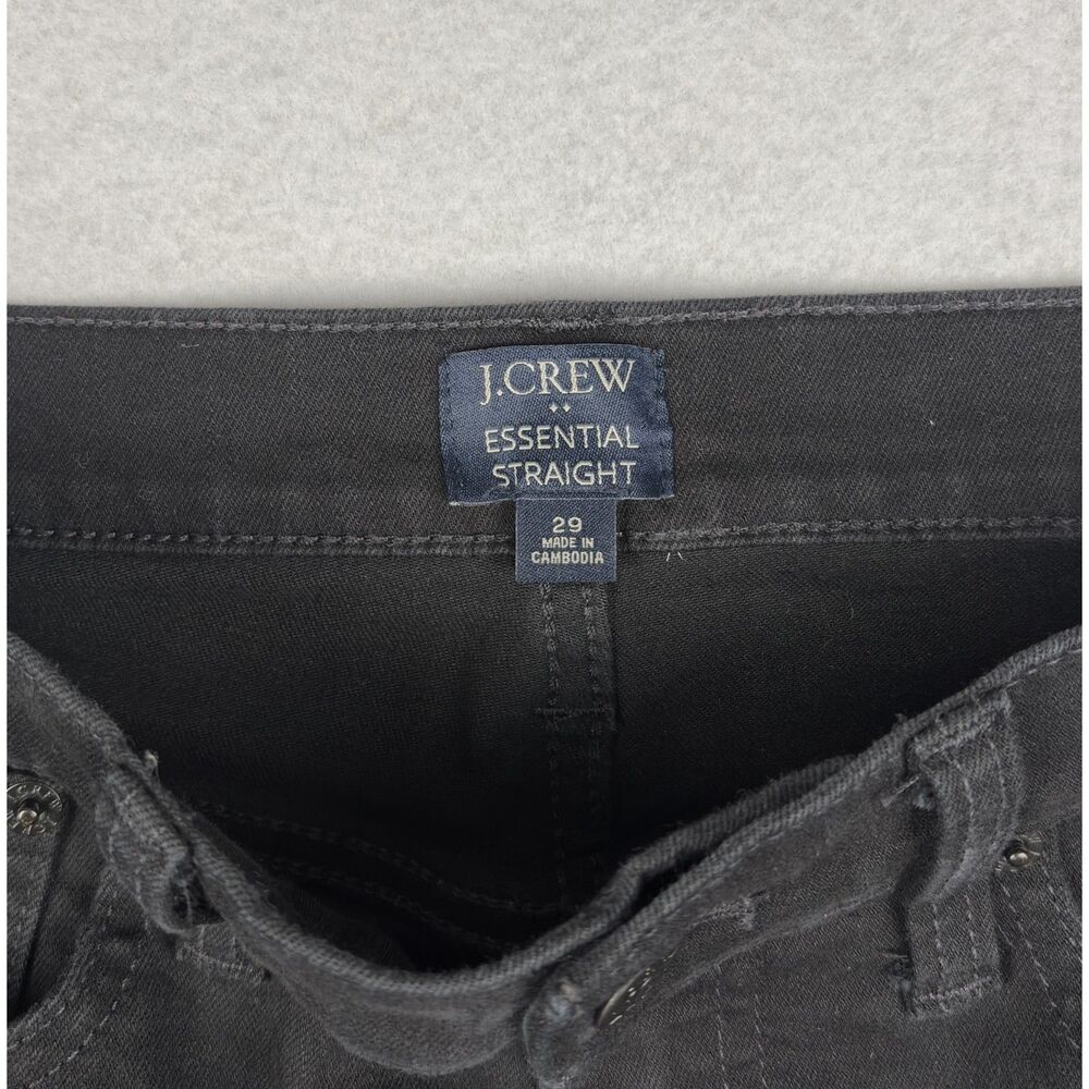 J.Crew Essential Straight Jeans Women's 29 Black High Rise Stretch Denim Chic - Picture 3 of 8